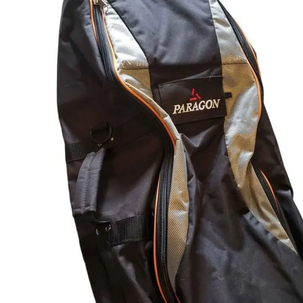 Paragon Golf Travel Roller Bag Wheeled Club Carrier w/ Strap & Pockets